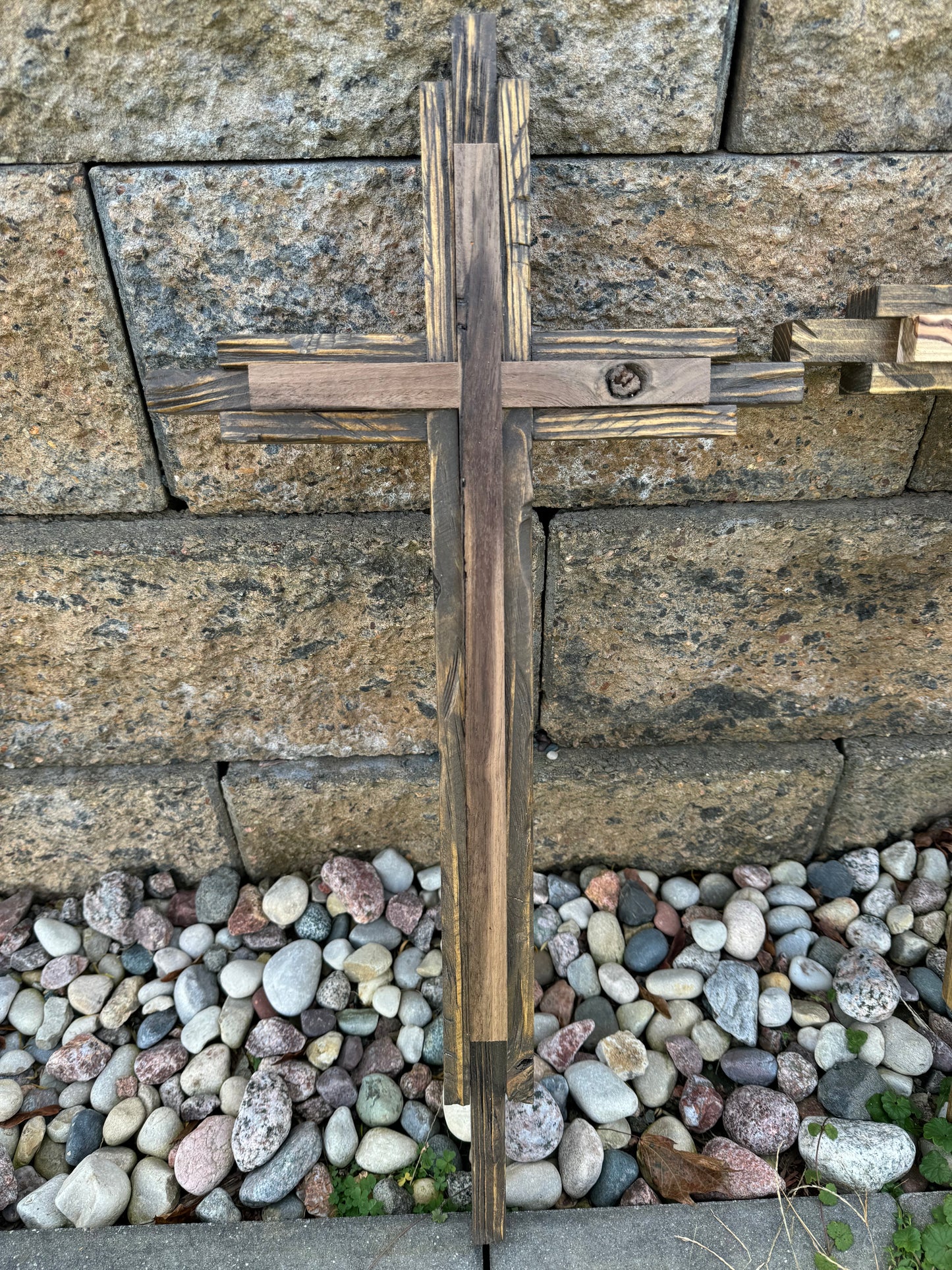 Wooden two-toned Cross