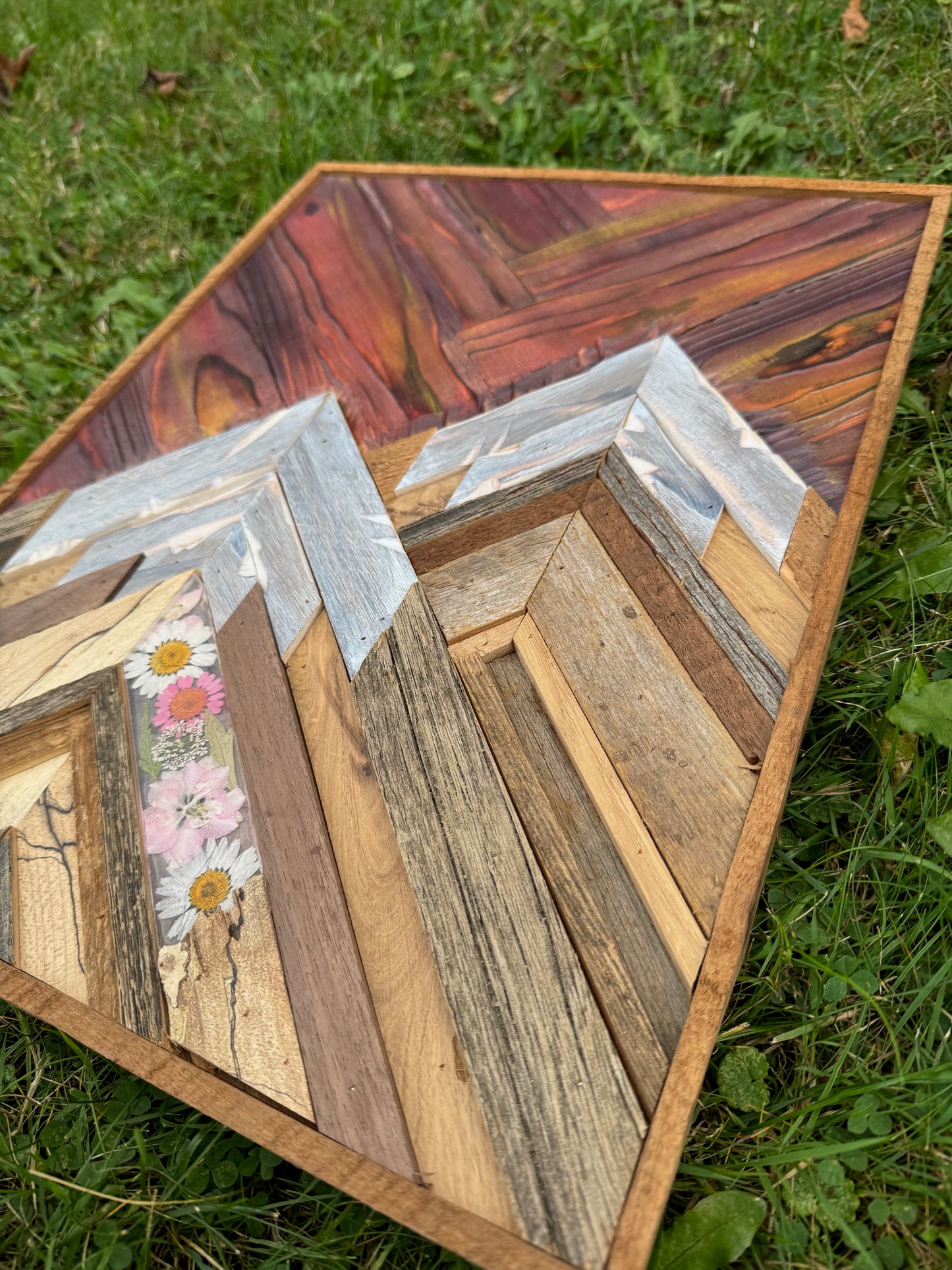 Sunset Mountain w/Wildflower epoxy inlay