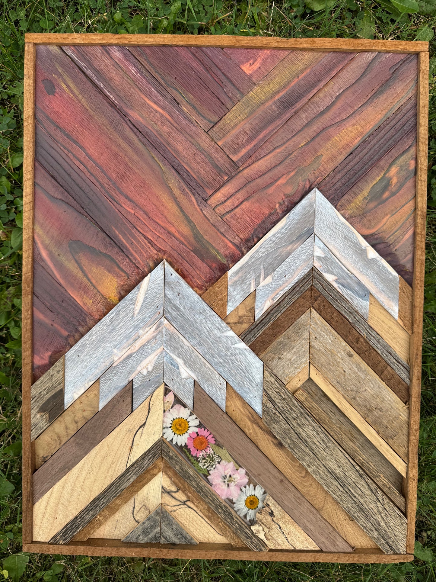 Sunset Mountain w/Wildflower epoxy inlay