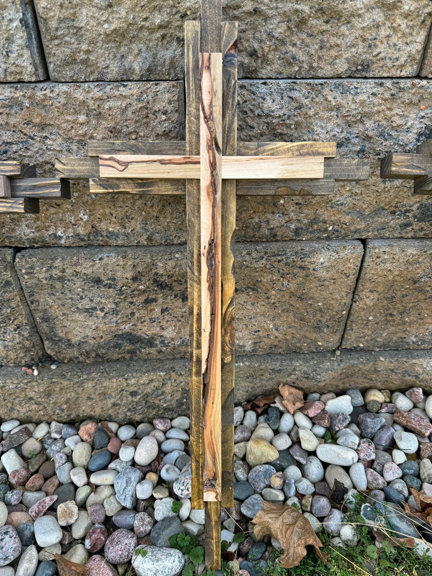 Wooden two-toned Cross