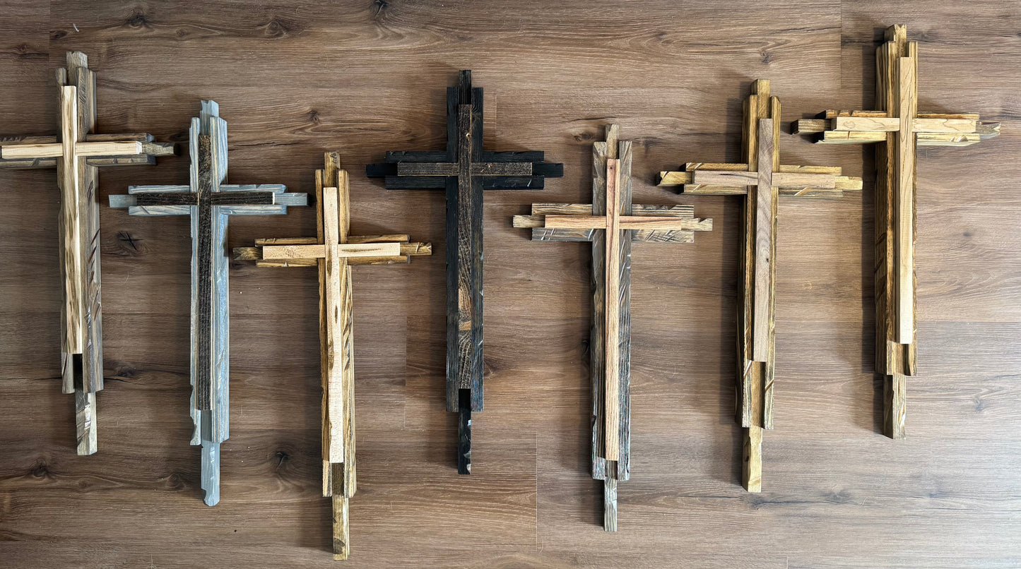Wooden two-toned Cross