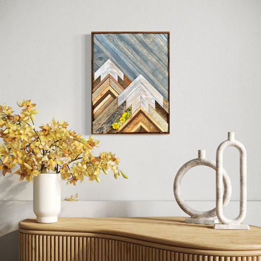 Cool Blue Mountain w/Wildflower epoxy inlay